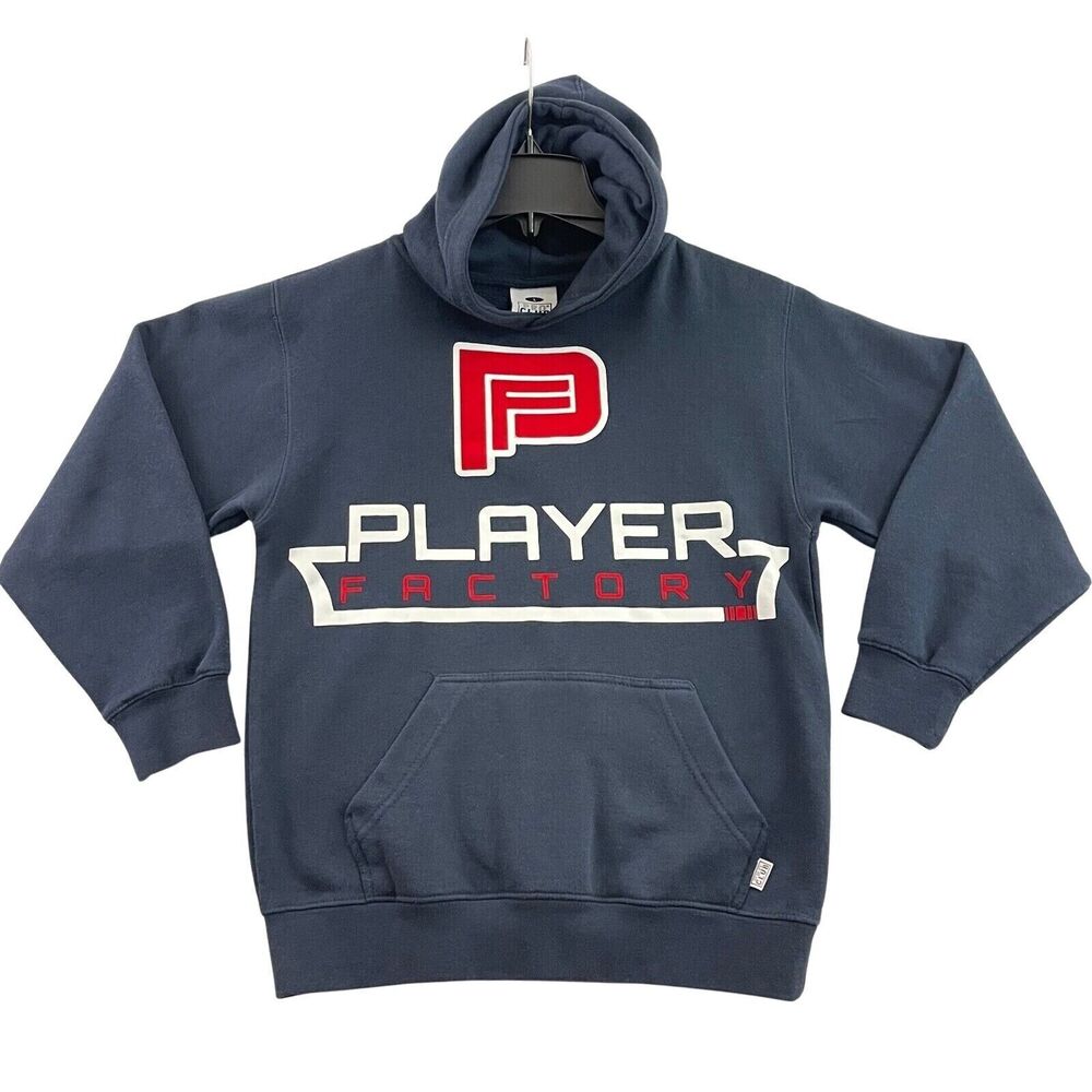 Pro Club Hoodie Youth Boys Size Large Blue Graphic Sweatshirt Player Factory